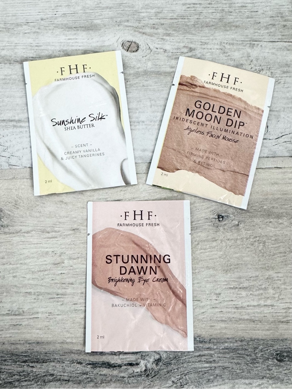 FarmHouse Fresh Sample Trio: Sunshine Silk, Golden Moon Dip, Stunning Dawn